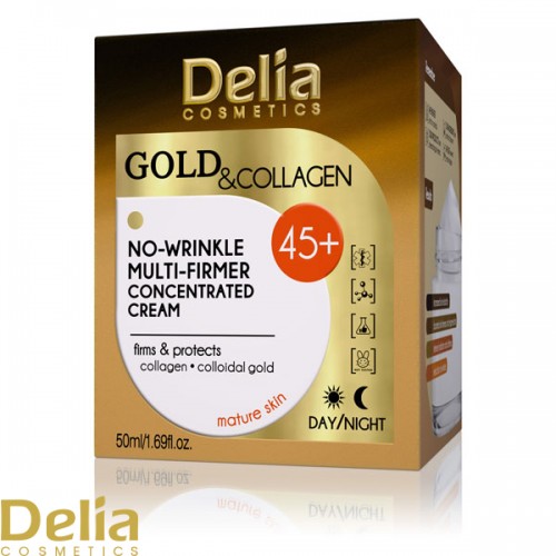 GOLD & COLLAGEN Koncentrovana krema sa koloidnim zlatom i kolagenom protiv bora 45+ za učvršćivanje i zaštitu kože 50ml